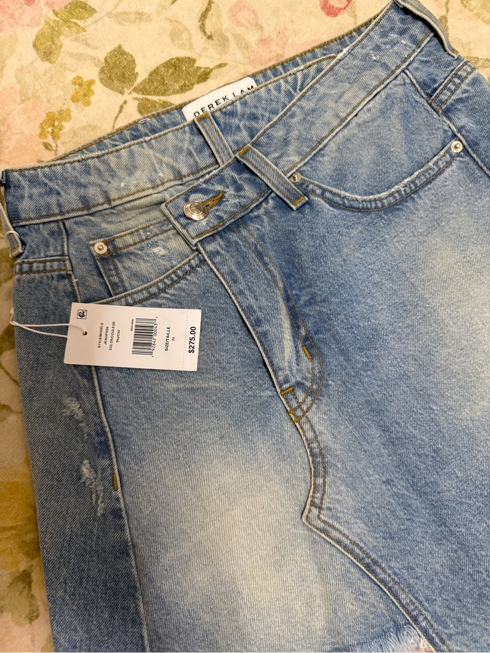 Derek Lam NWT Y2K Denim Crossover Distressed CLEO Mini Skirt - Picture 7 of 9